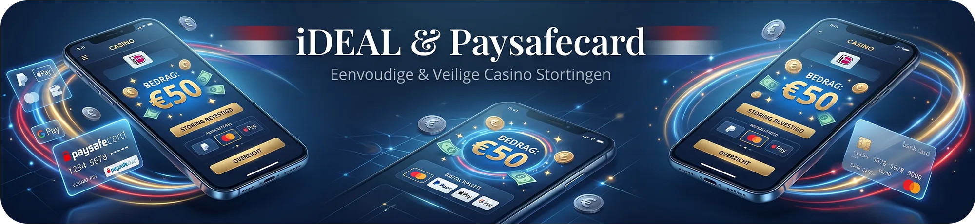 iDEAL en Paysafecard betalingen bij 10 euro casino