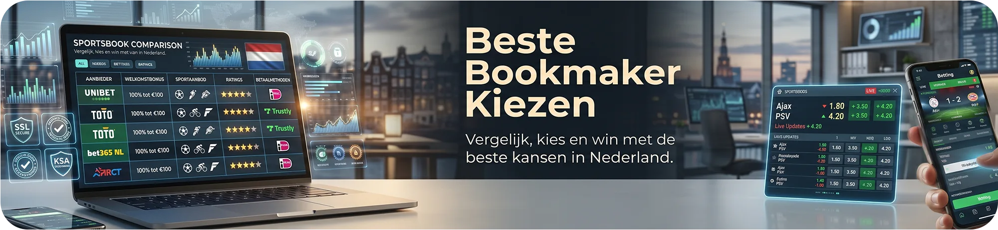Vergelijking van bookmakers voor Nederlandse spelers