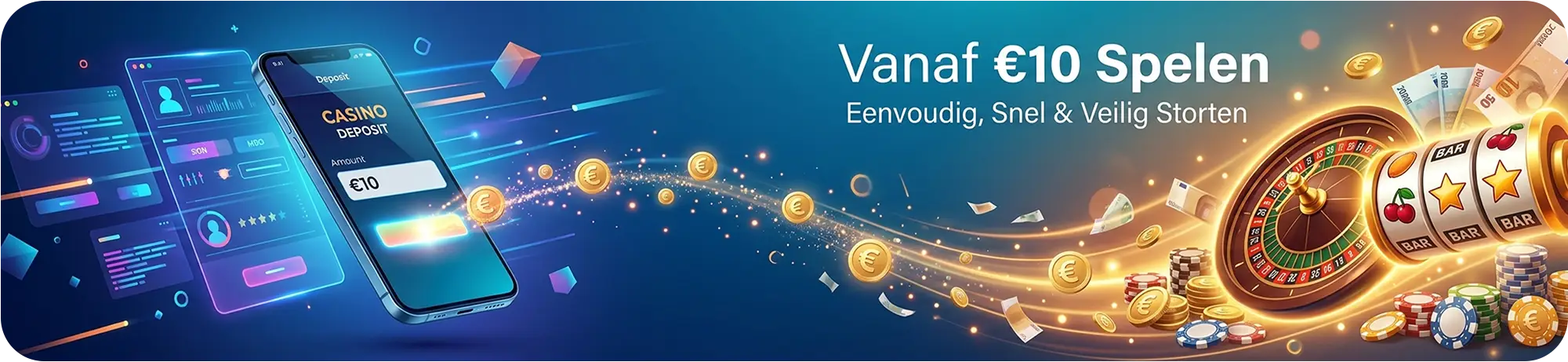 Online casino met minimale storting van 10 euro via iDEAL in Nederland