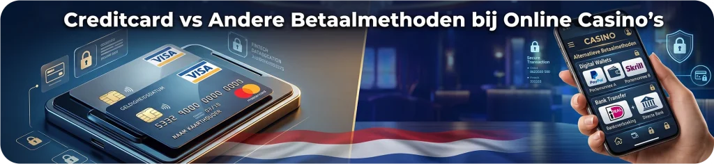 Vergelijking tussen creditcards en alternatieve betaalmethoden zoals iDEAL, PayPal en Skrill bij Nederlandse online casino's
