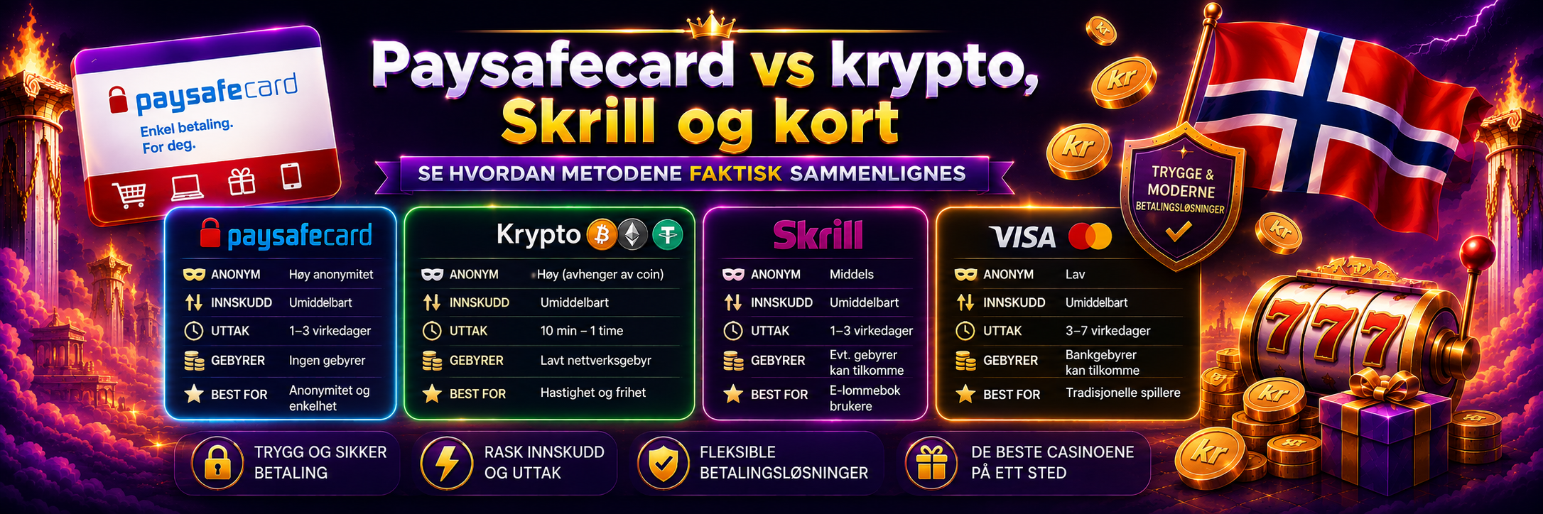 Paysafe casino – sammenlignet med andre metoder