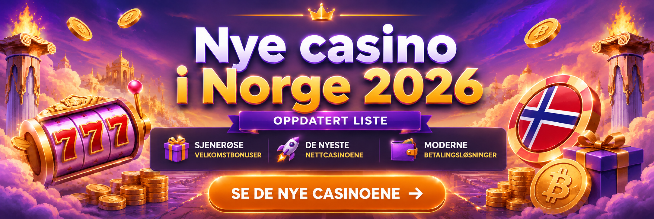 Nye casino Norge – oppdatert liste over nyeste nettcasinoene