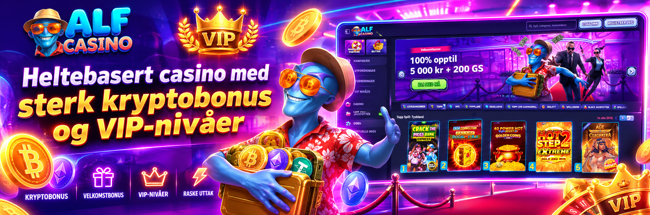 AlfCasino – nye norske casino med kryptobonus