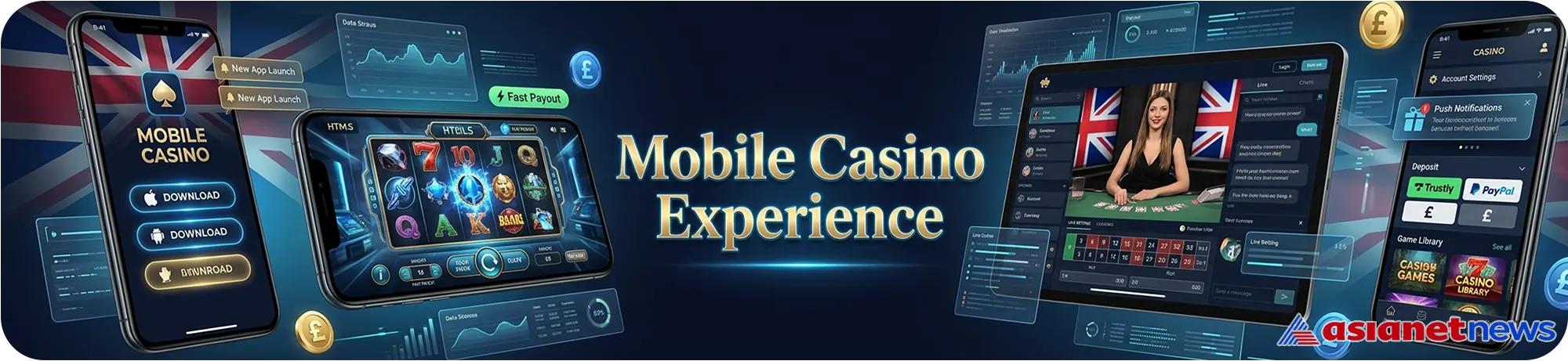 Mobile casino gaming experience on iOS and Android with responsive gambling UI