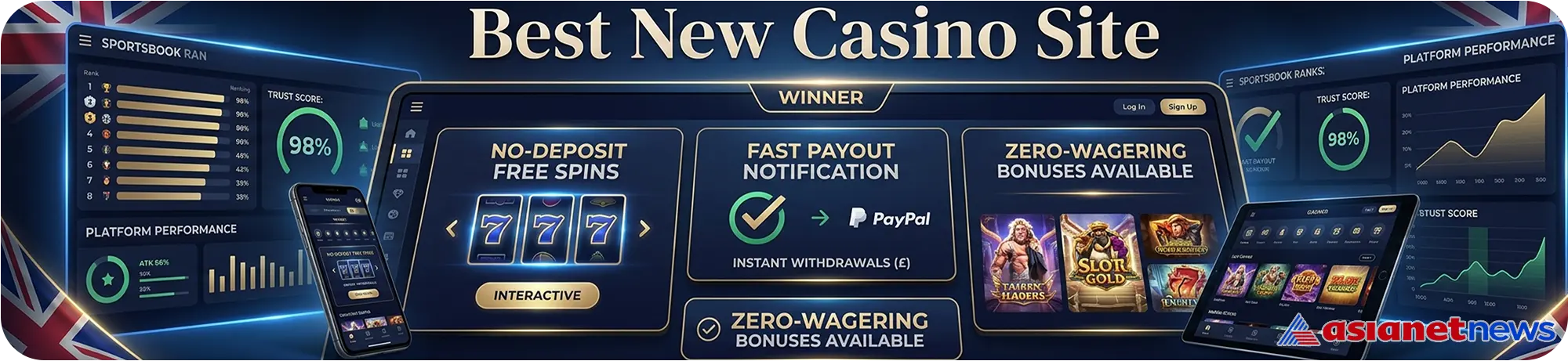 Premium new casino site with no-deposit free spins and fast mobile payouts