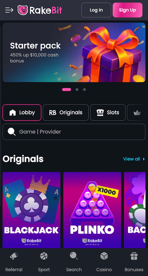 Rakebit webpage