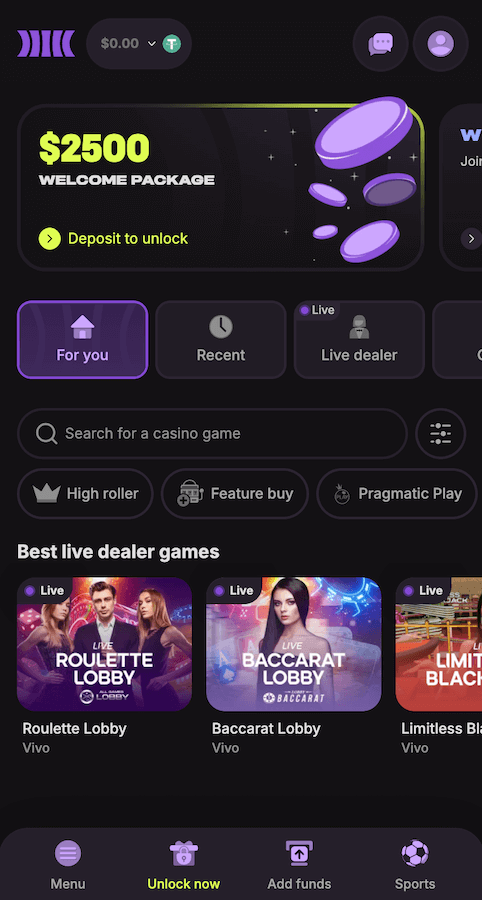 Cloudbet webpage