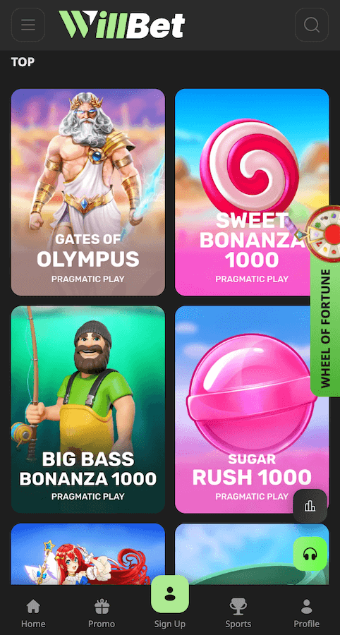 Willbet webpage