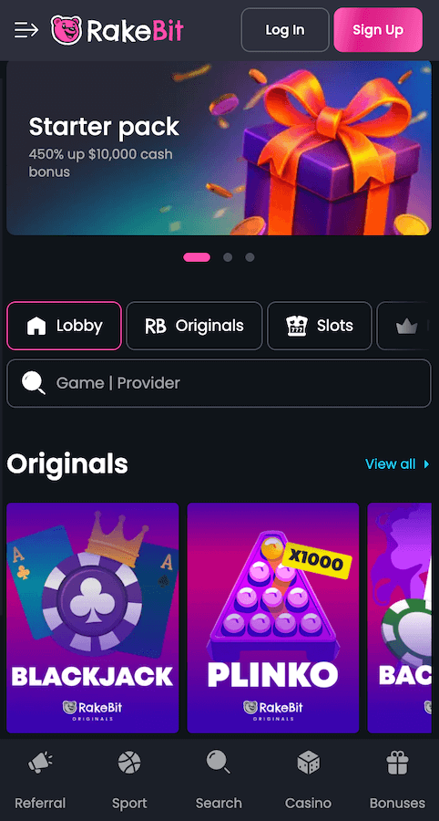 RakeBit webpage