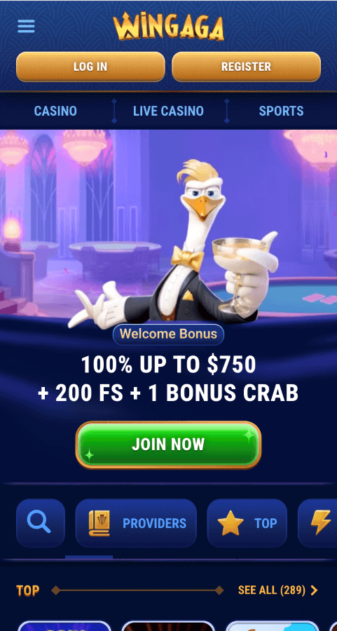 Kakadu casino webpage