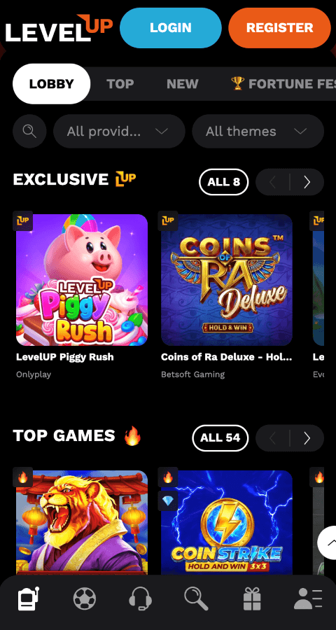 LevelUp webpage