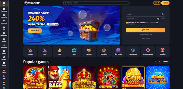 Winshark webpage