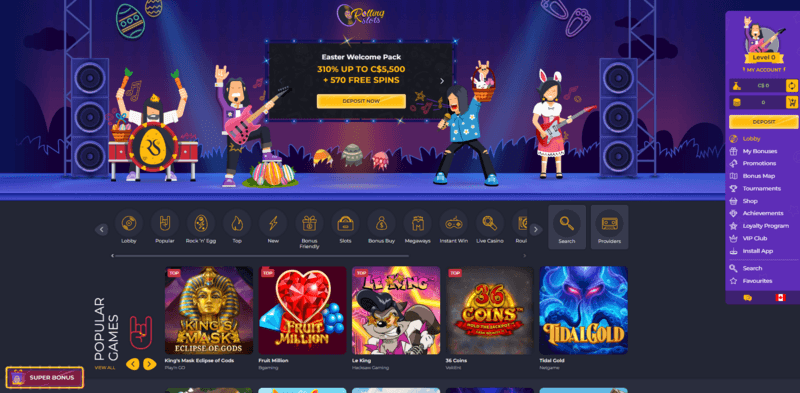 Rolling Slots web page
