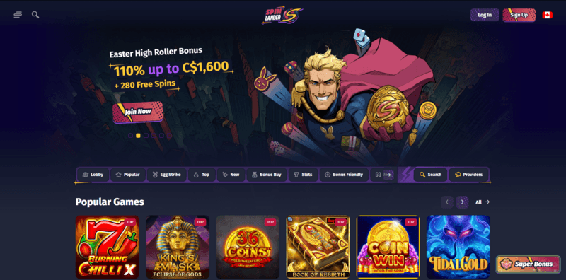 SpinLander web page