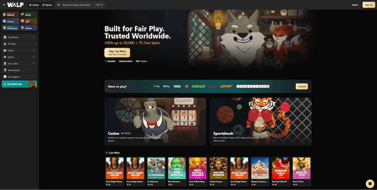 Wolf.io hjemmeside