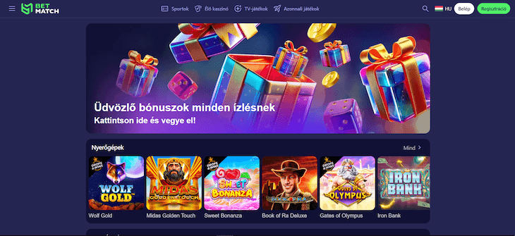BetMatch weboldal
