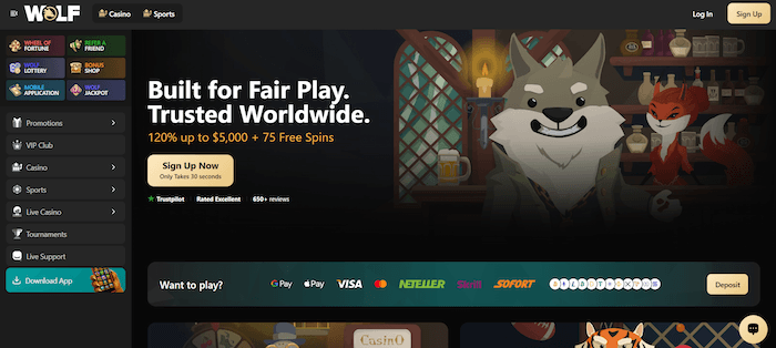 Wolf.io hjemmeside
