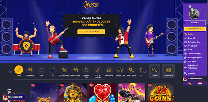 RollingSlots weboldal