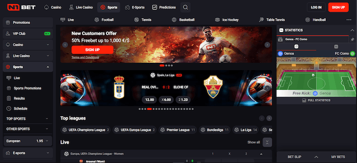 Página web de N1 Bet