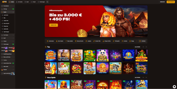 SlotLair Webseite