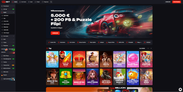 N1 Bet Webseite