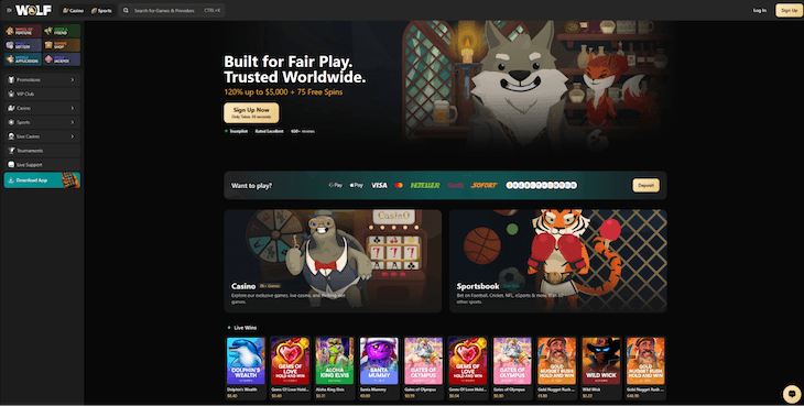 Página web de Wolf.io