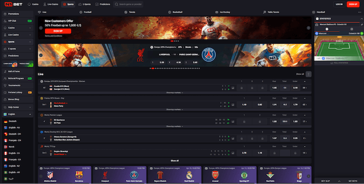 Página web de N1Bet