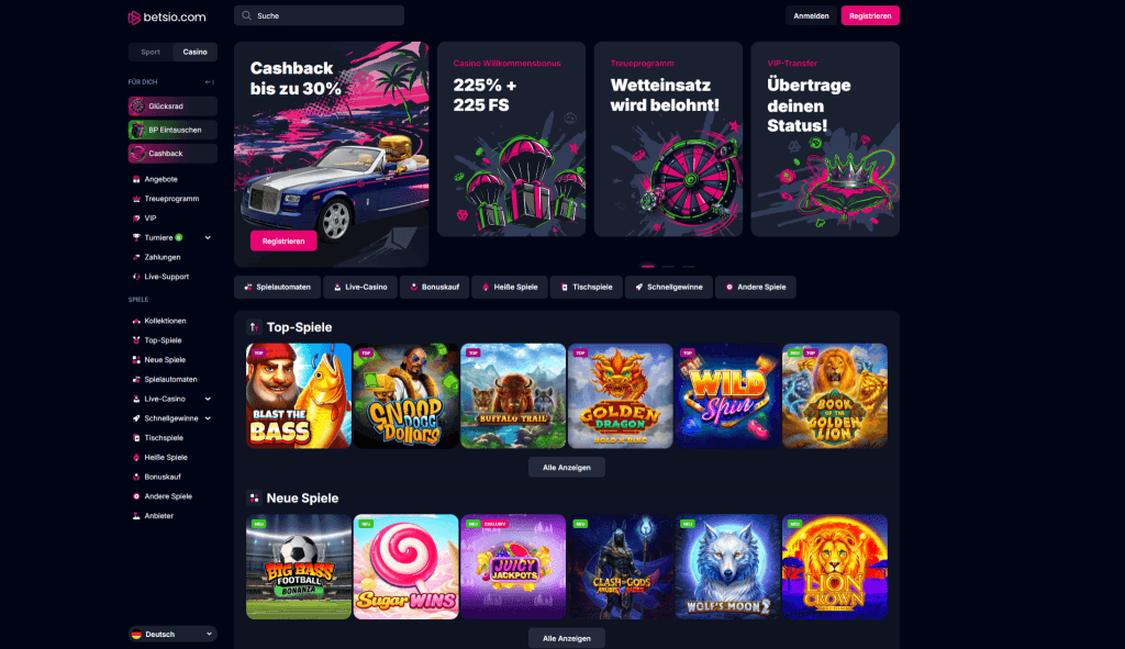 Bets.io Webseite