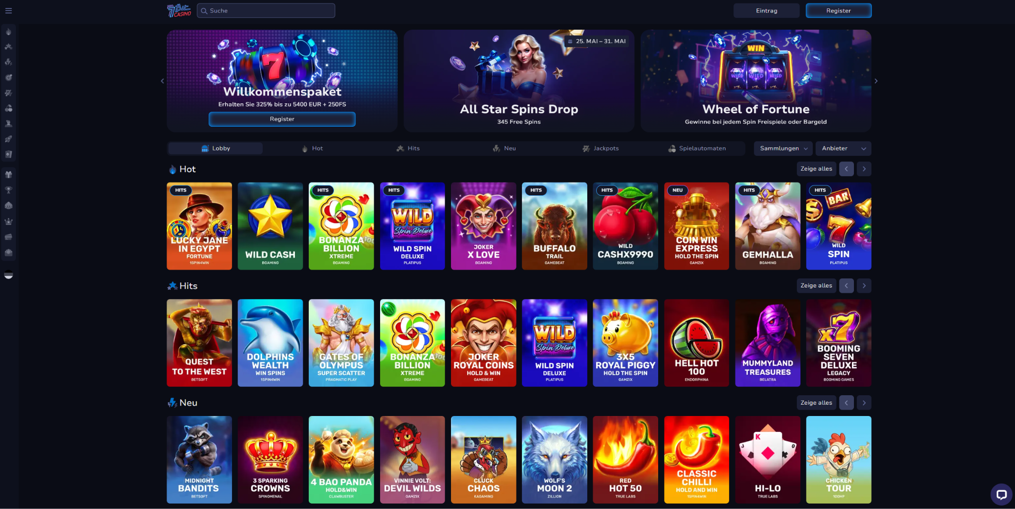 7BitCasino Webseite