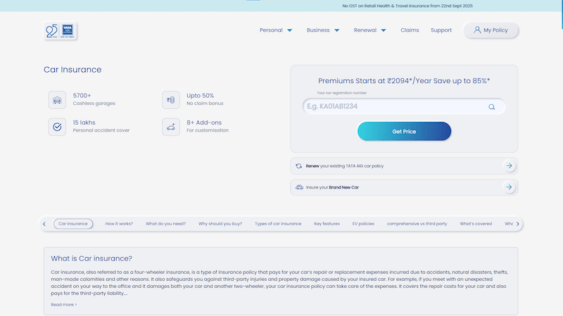 Tata AIG Car Insurance 