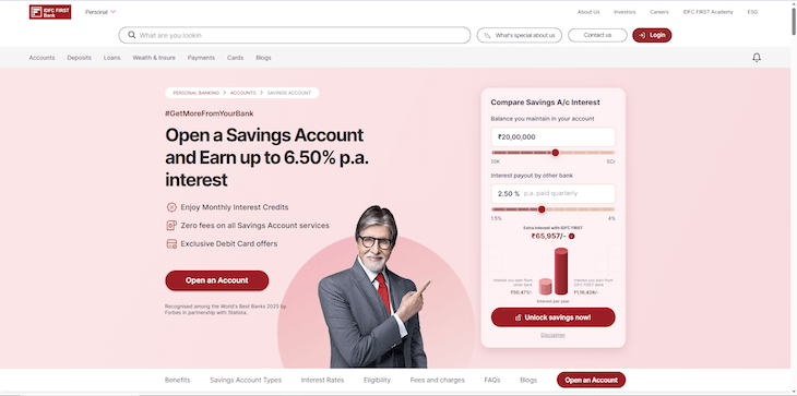 DFC FIRST Bank Savings Account