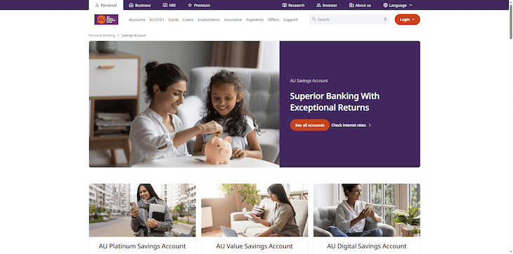 AU Small Finance Bank Savings Account 