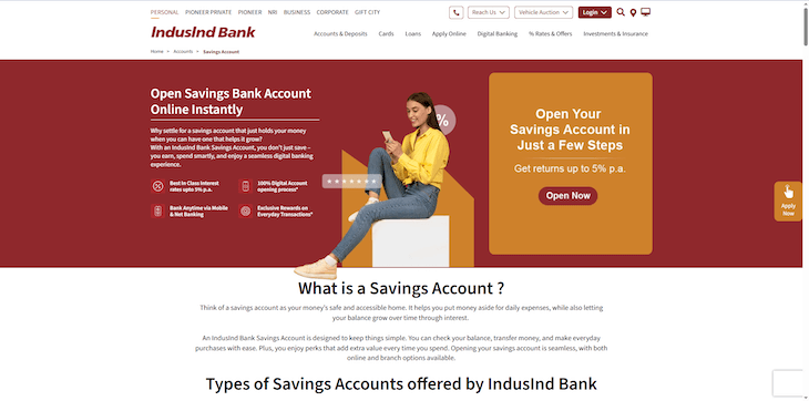 IndusInd Bank Savings Account 