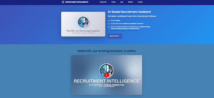 Recruitment Intelligence webpage