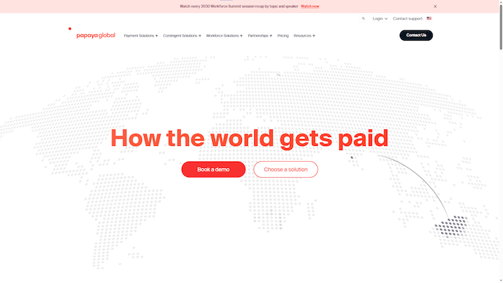 Papaya Global webpage