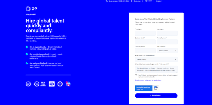 G-P (Globalization Partners) webpage