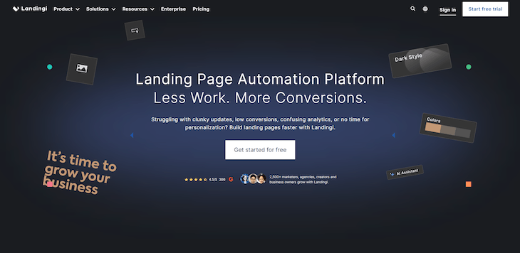 Leadpages main page