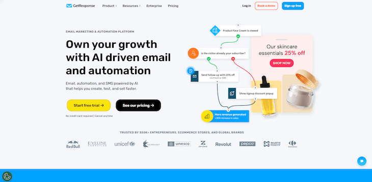 GetResponse main page