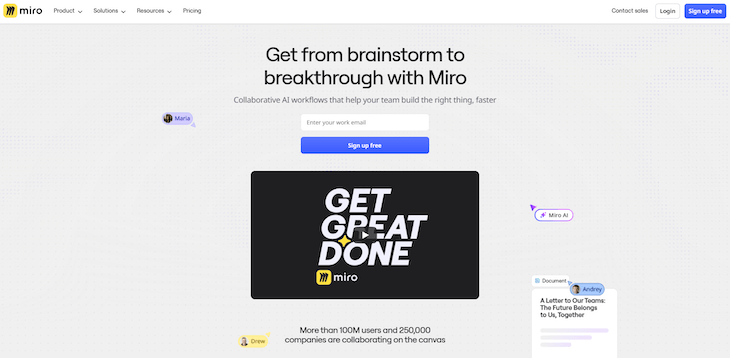 Miro webpage