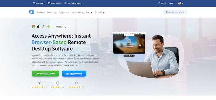 Getscreen.me webpage