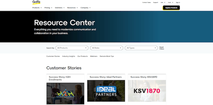 GoTo Resolve webpage
