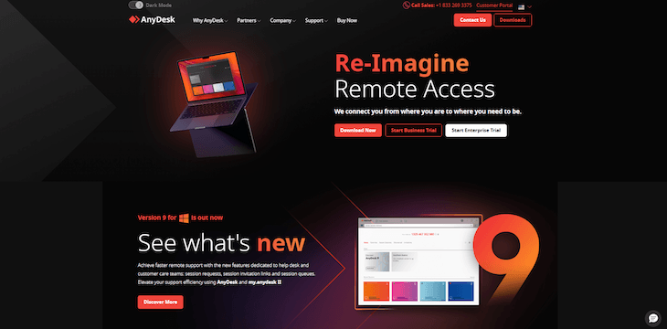 AnyDesk webpage