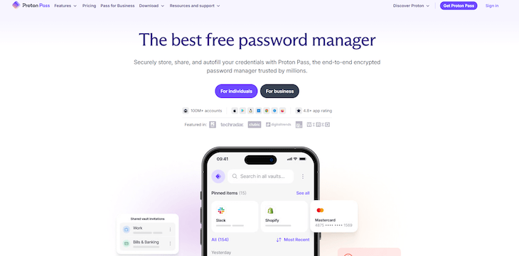 Proton Pass website