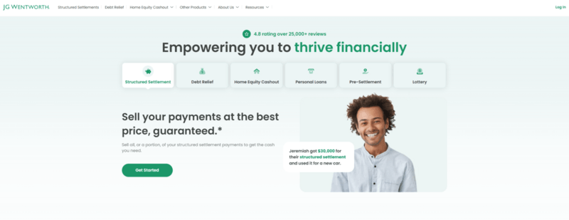 JG Wentworth webpage